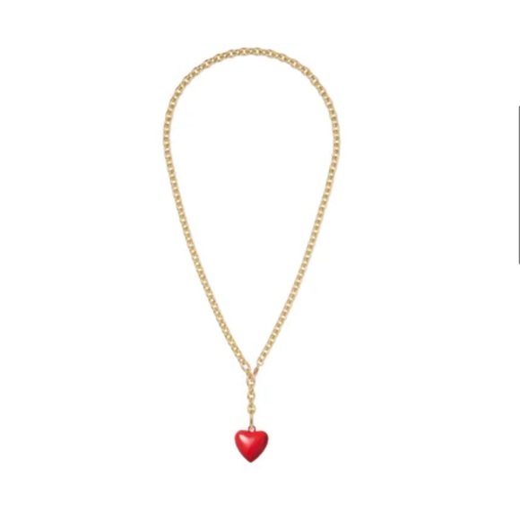 Roxanne Assoulin Jewelry - Roxanne Assoulin Gold Chain Necklace with Red Heart Pendant